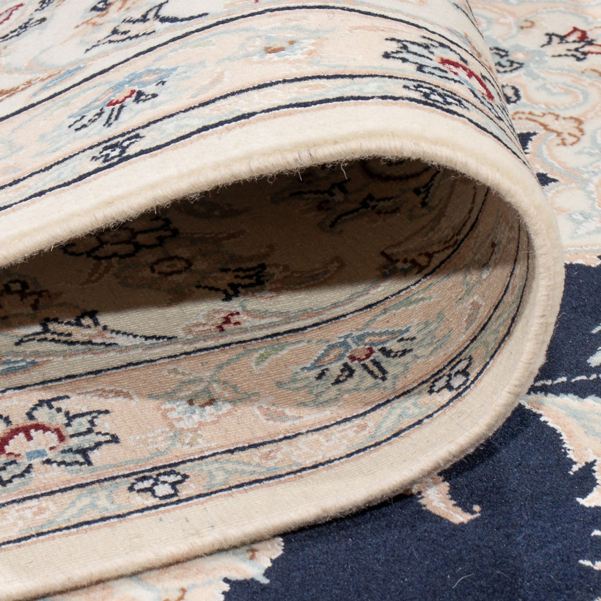 Tapis persan - Nain - Premium - 340 x 246 cm - bleu foncé