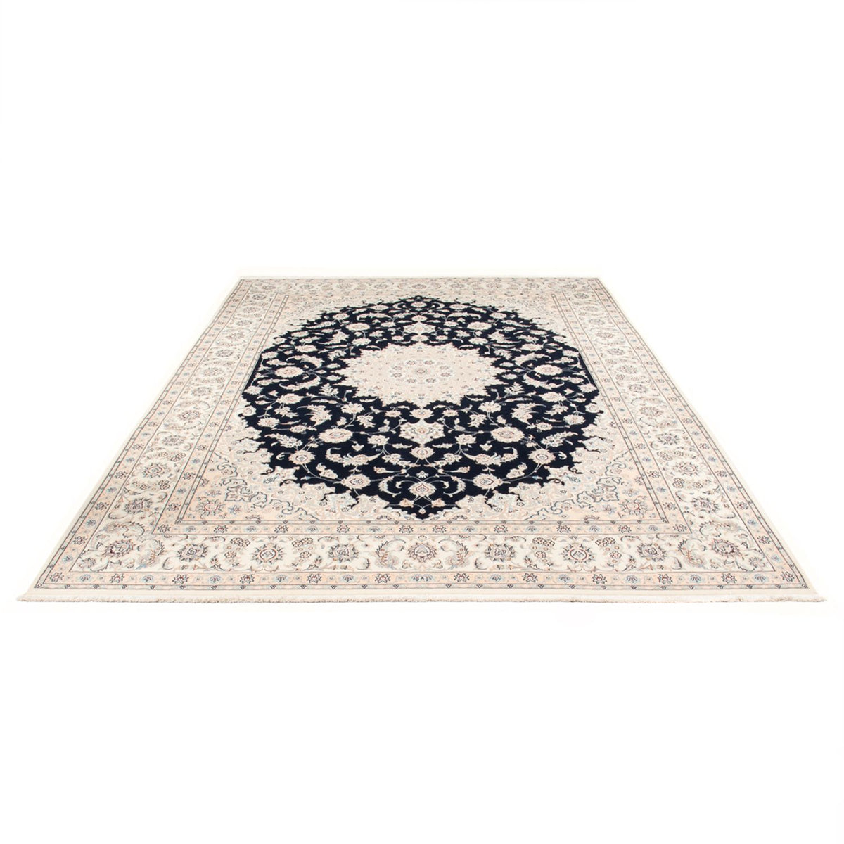 Tapis persan - Nain - Premium - 340 x 246 cm - bleu foncé
