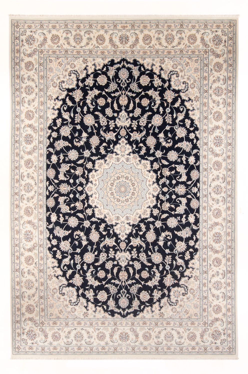 Tapis persan - Nain - Premium - 342 x 246 cm - bleu foncé