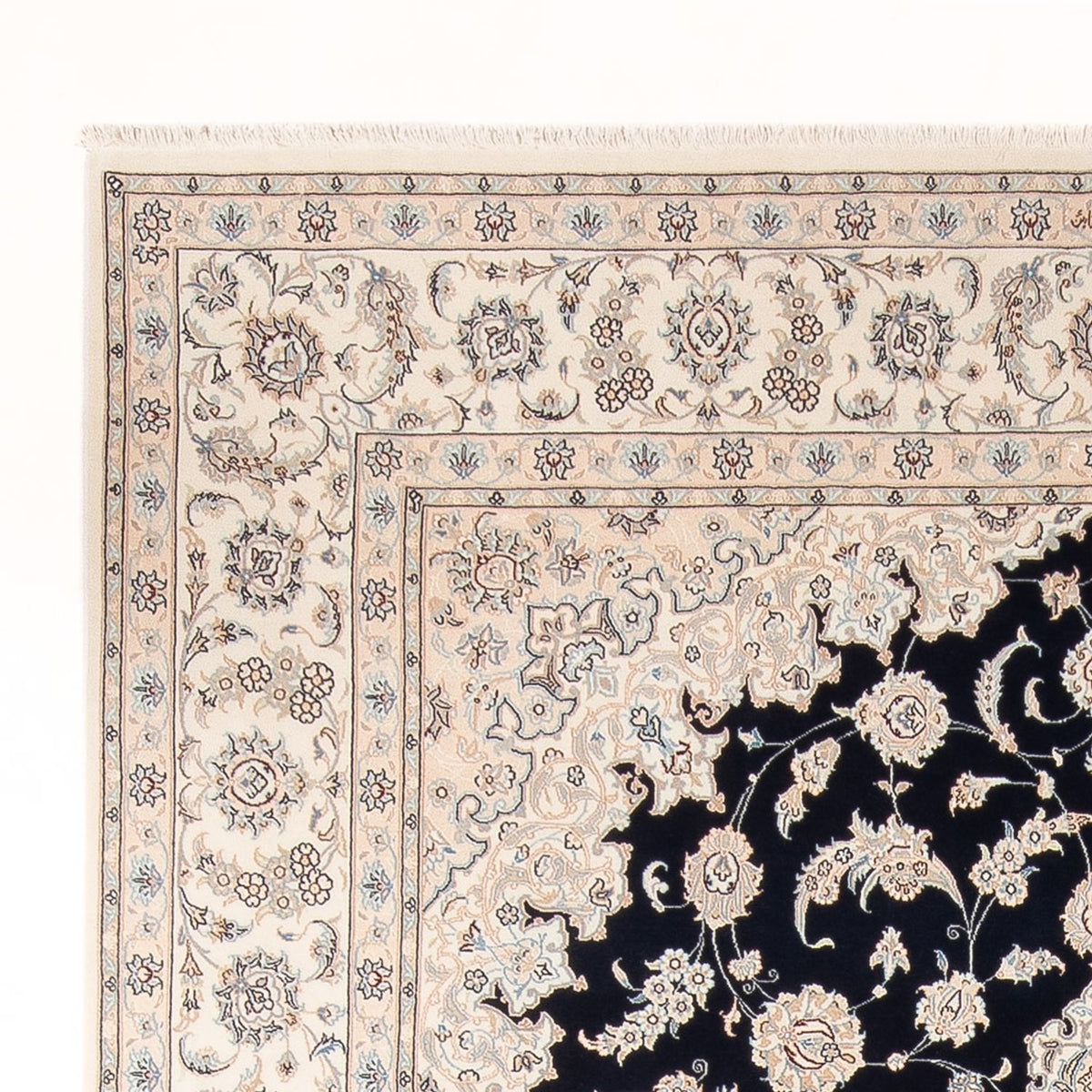 Tapis persan - Nain - Premium - 348 x 245 cm - bleu foncé