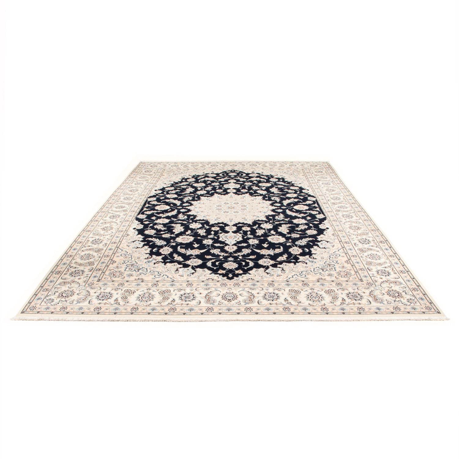 Tapis persan - Nain - Premium - 348 x 245 cm - bleu foncé