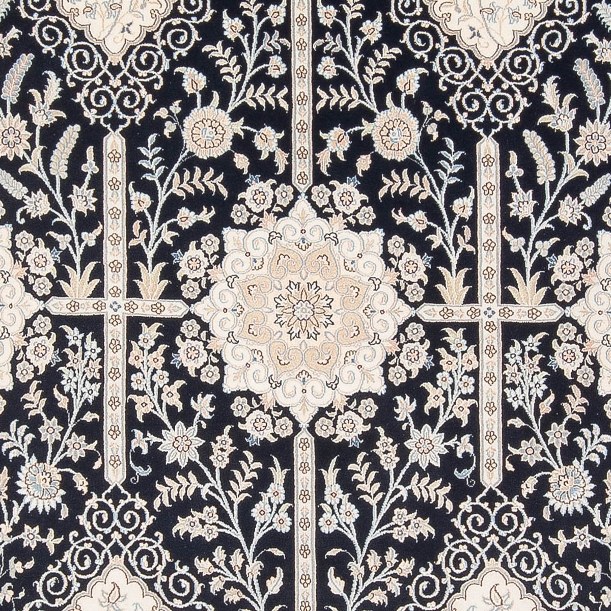 Tapis persan - Nain - Premium - 302 x 199 cm - bleu foncé