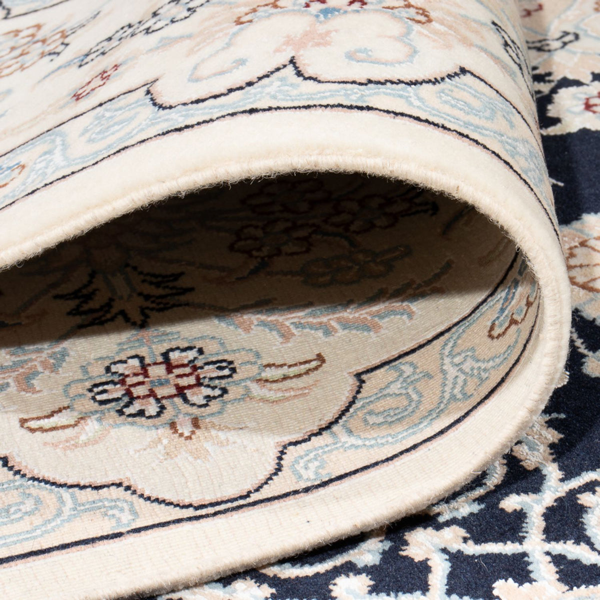 Tapis persan - Nain - Premium - 302 x 199 cm - bleu foncé