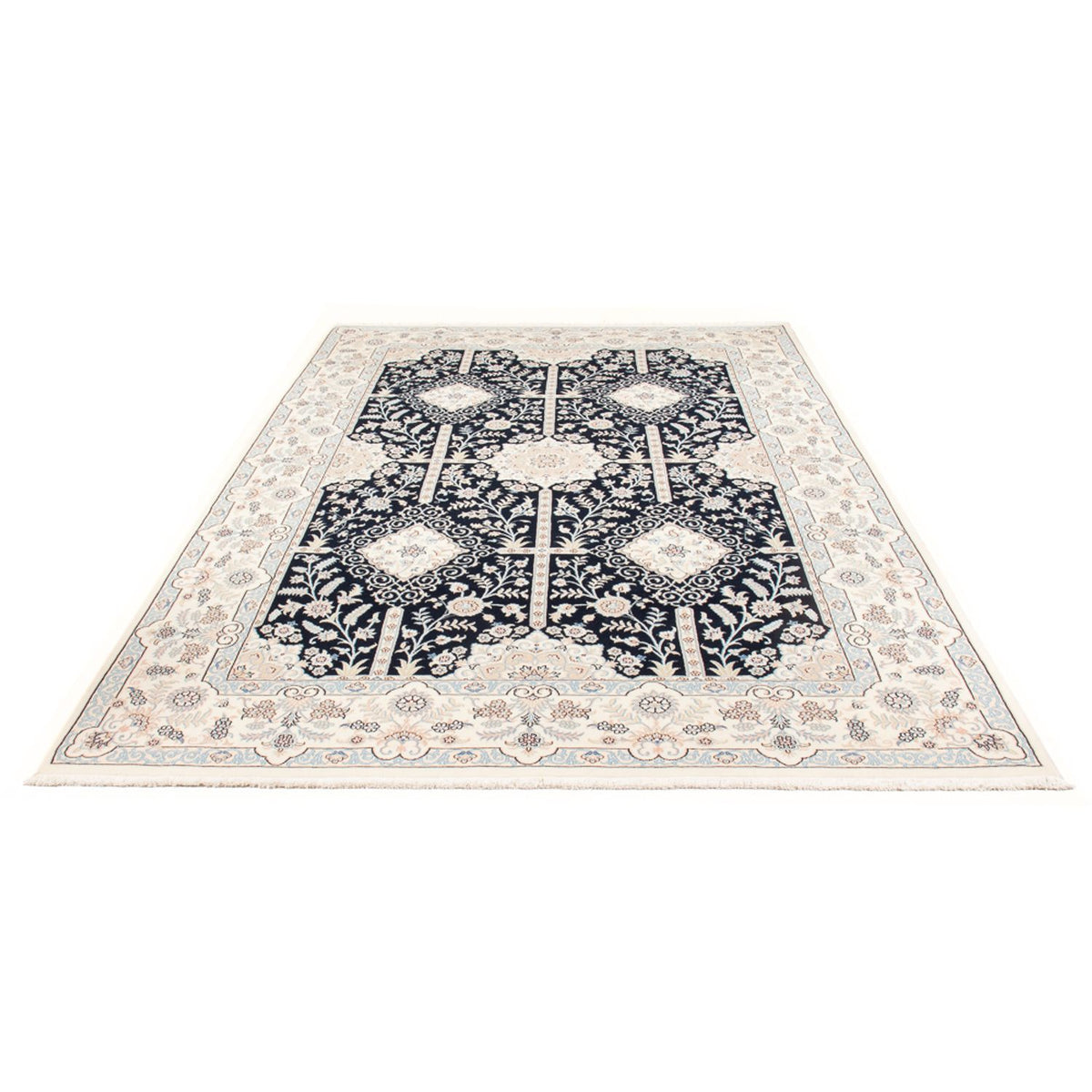 Tapis persan - Nain - Premium - 302 x 199 cm - bleu foncé