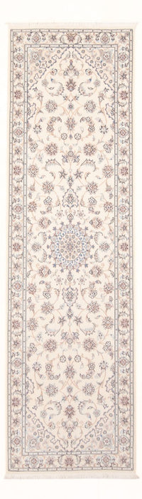 Tapis de couloir Tapis persan - Nain - Premium - 252 x 82 cm - crème