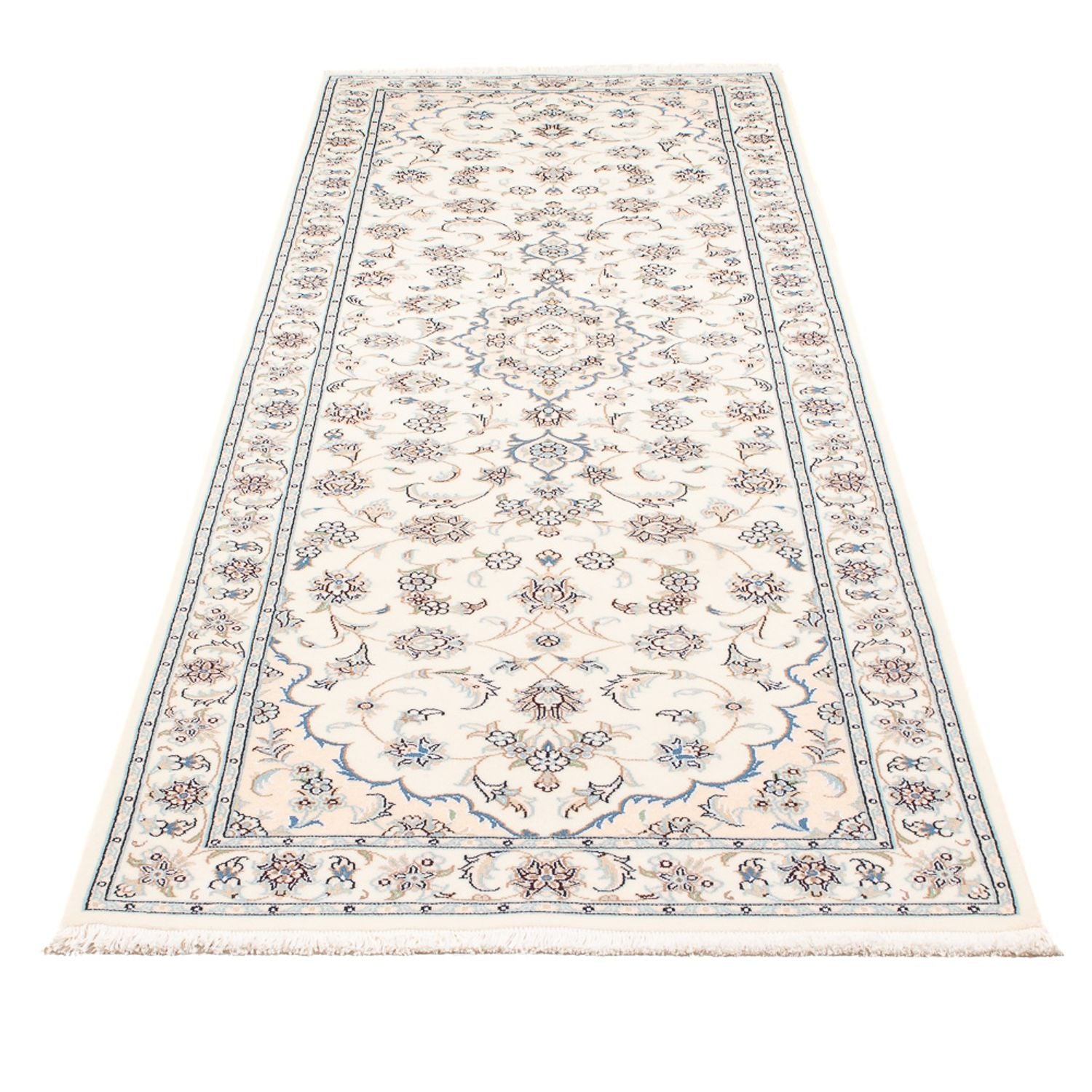 Tapis de couloir Tapis persan - Nain - Premium - 261 x 82 cm - crème