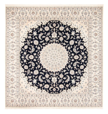 Tapis persan - Nain carré  - 259 x 247 cm - bleu foncé
