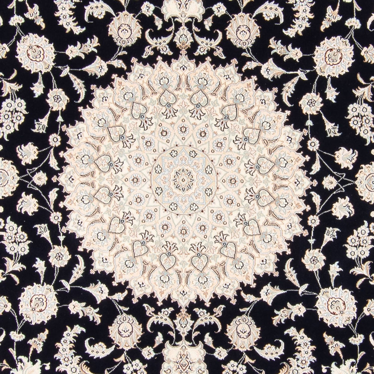 Tapis persan - Nain - 261 x 252 cm - bleu foncé