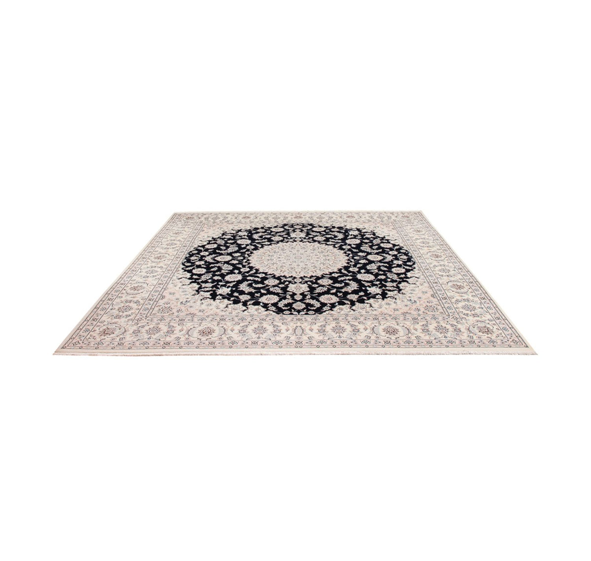 Tapis persan - Nain - 261 x 252 cm - bleu foncé