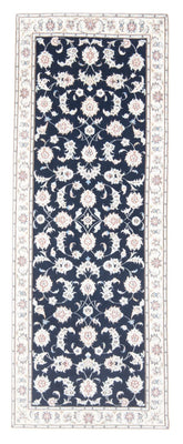 Tapis de couloir Tapis persan - Nain - Royal - 203 x 79 cm - bleu foncé