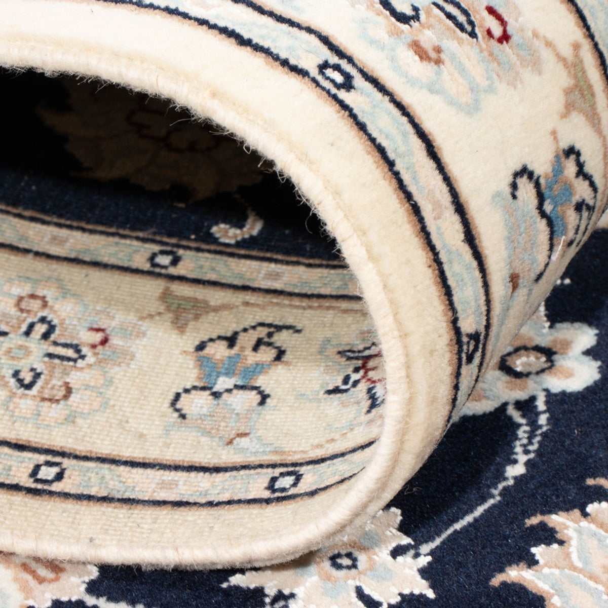 Tapis de couloir Tapis persan - Nain - Royal - 205 x 78 cm - bleu foncé