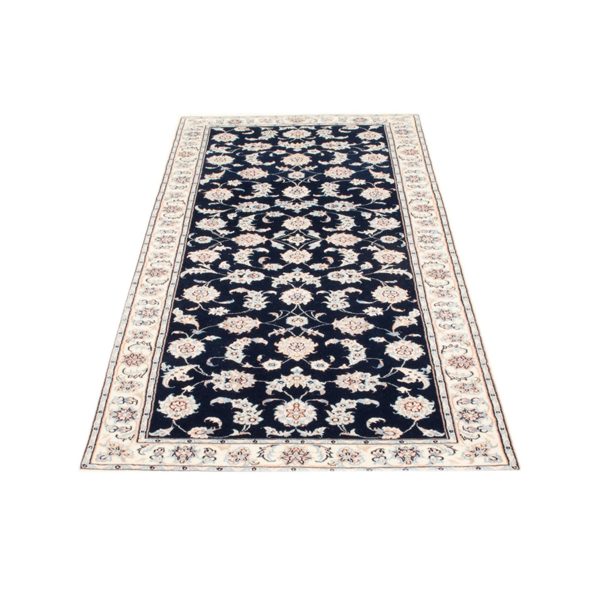 Tapis de couloir Tapis persan - Nain - Royal - 205 x 80 cm - bleu foncé