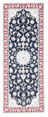 Tapis de couloir Tapis persan - Nain - Royal - 196 x 79 cm - bleu foncé