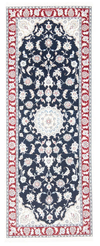 Tapis de couloir Tapis persan - Nain - Royal - 196 x 79 cm - bleu foncé