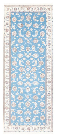 Tapis de couloir Tapis persan - Nain - Royal - 209 x 84 cm - bleu clair