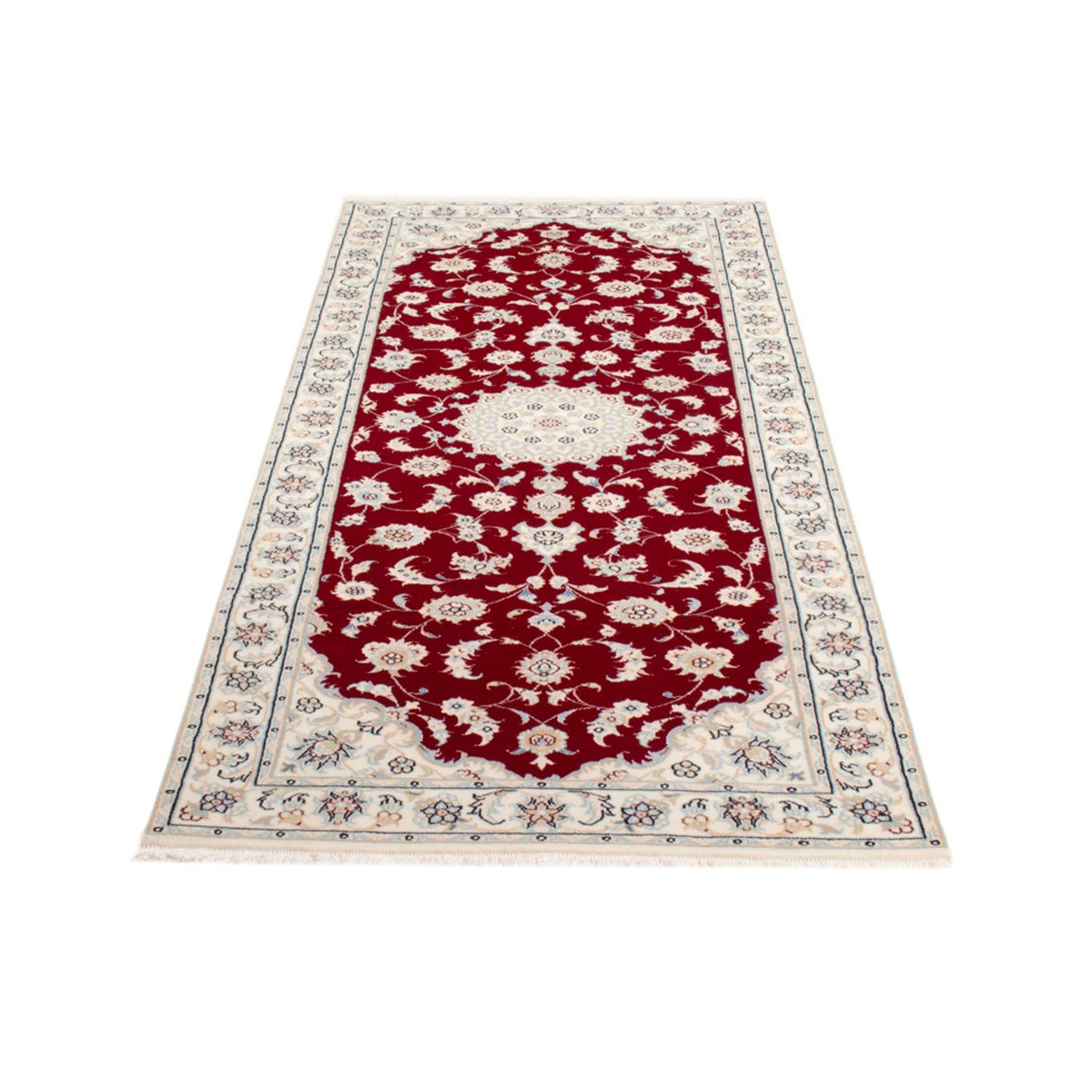 Tapis de couloir Tapis persan - Nain - Royal - 199 x 80 cm - rouge