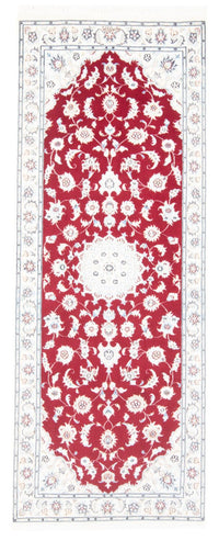 Tapis de couloir Tapis persan - Nain - Royal - 206 x 80 cm - rouge