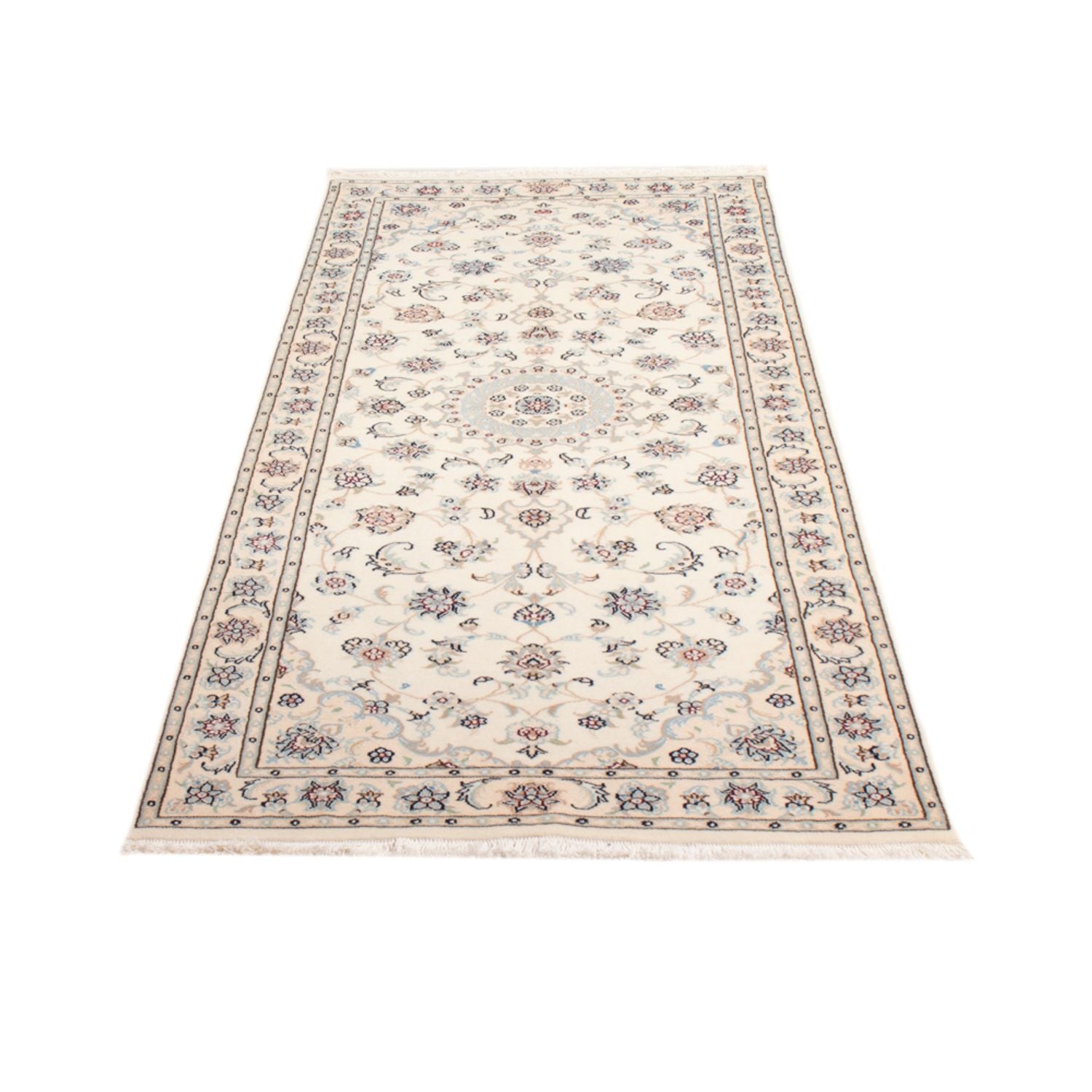 Tapis de couloir Tapis persan - Nain - Royal - 200 x 80 cm - crème