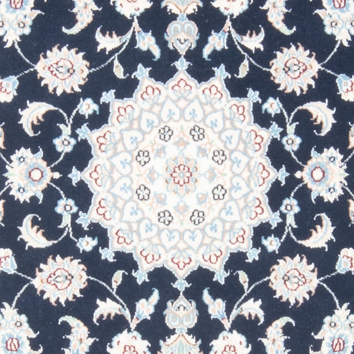 Tapis de couloir Tapis persan - Nain - Royal - 201 x 78 cm - bleu foncé