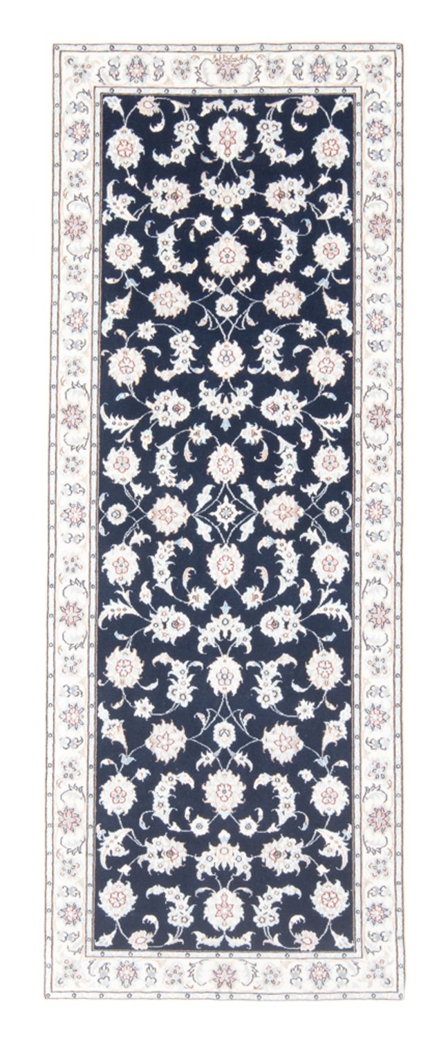 Tapis de couloir Tapis persan - Nain - Royal - 198 x 78 cm - bleu foncé