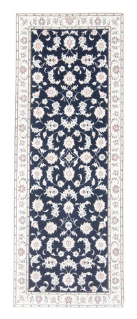Tapis de couloir Tapis persan - Nain - Royal - 198 x 78 cm - bleu foncé
