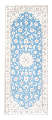 Tapis de couloir Tapis persan - Nain - Royal - 197 x 82 cm - bleu clair