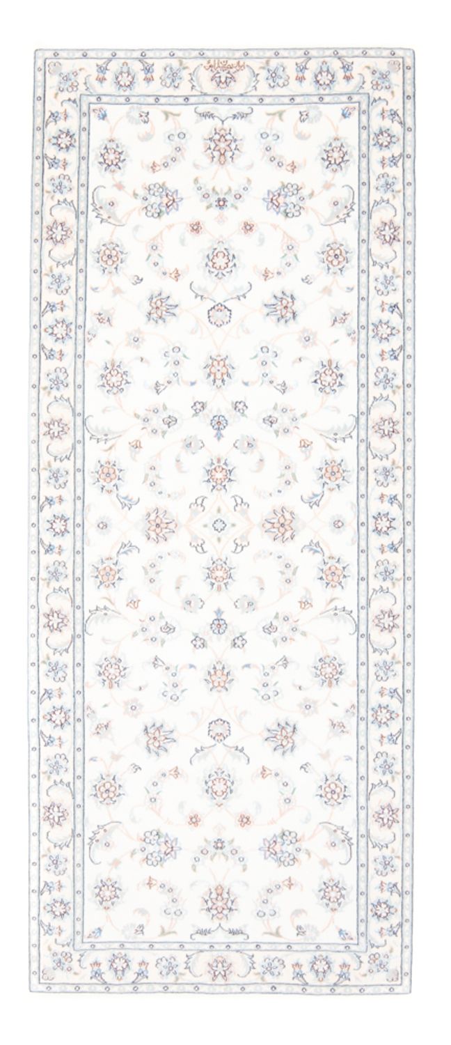 Tapis de couloir Tapis persan - Nain - Royal - 196 x 81 cm - crème