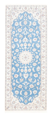 Tapis de couloir Tapis persan - Nain - Royal - 204 x 82 cm - bleu clair
