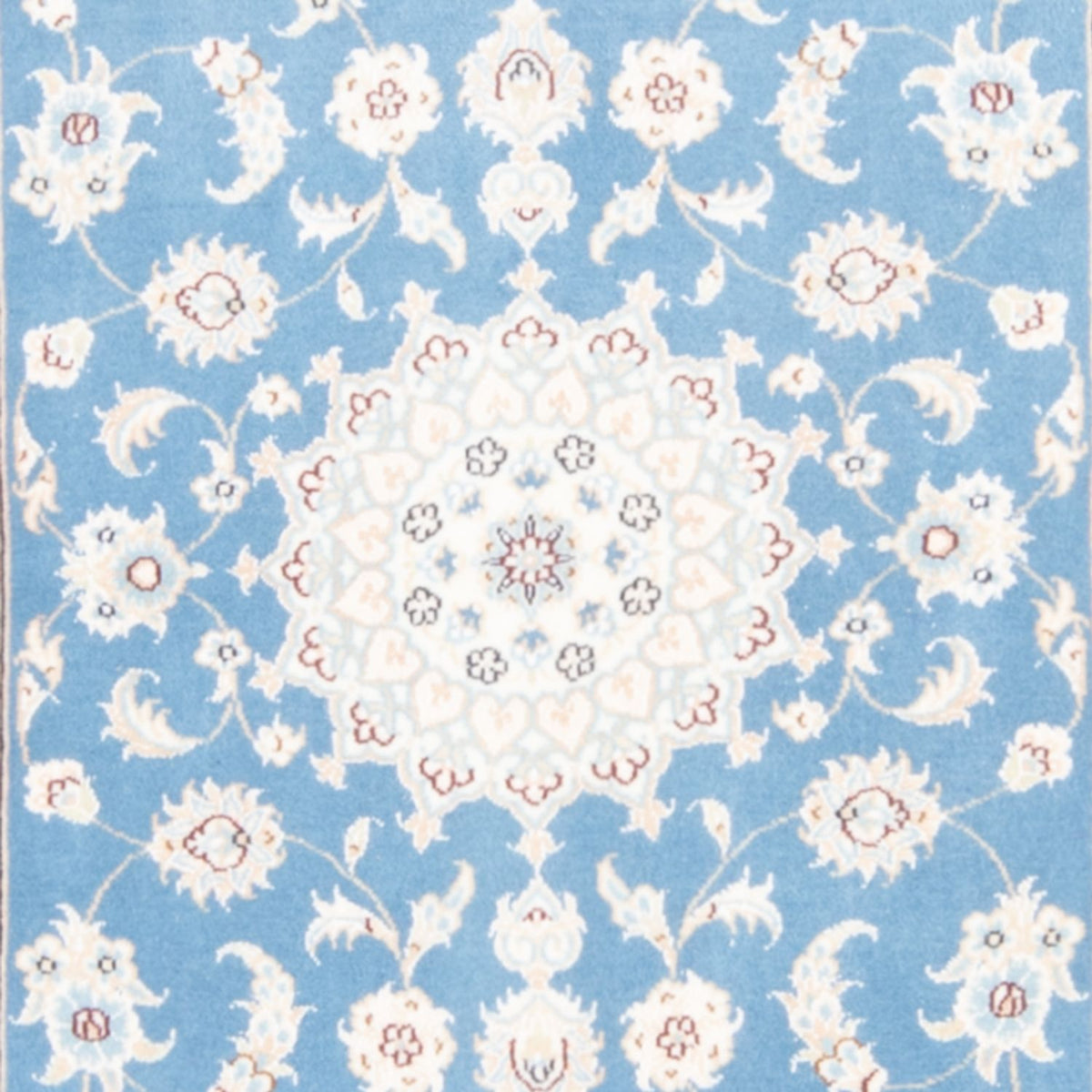 Tapis de couloir Tapis persan - Nain - Royal - 204 x 82 cm - bleu clair