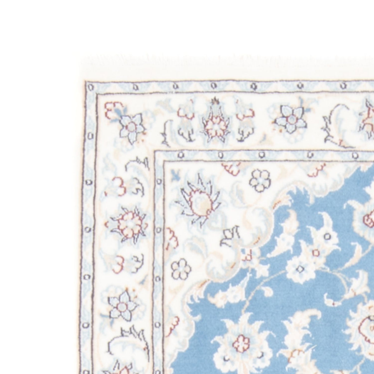 Tapis de couloir Tapis persan - Nain - Royal - 204 x 82 cm - bleu clair