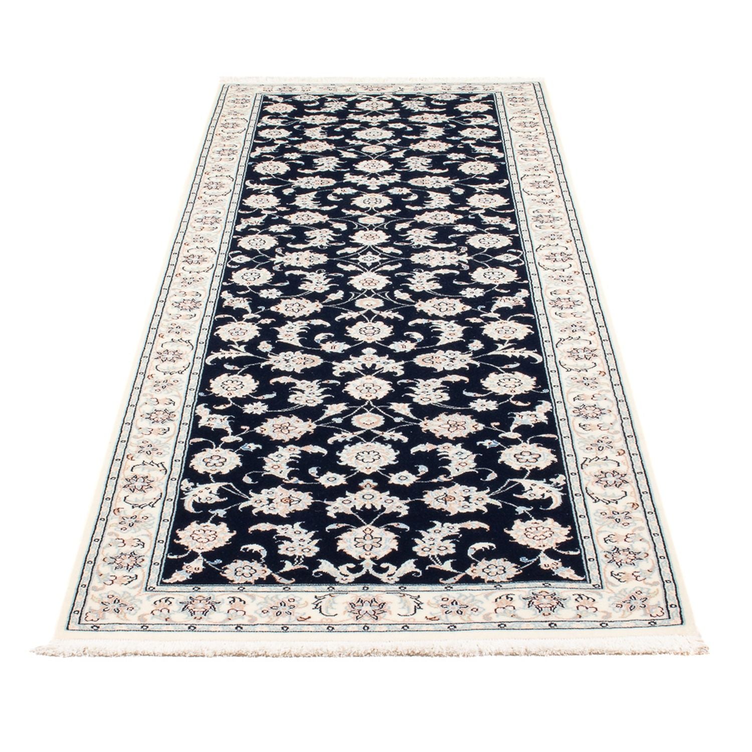 Tapis de couloir Tapis persan - Nain - Premium - 248 x 83 cm - bleu foncé