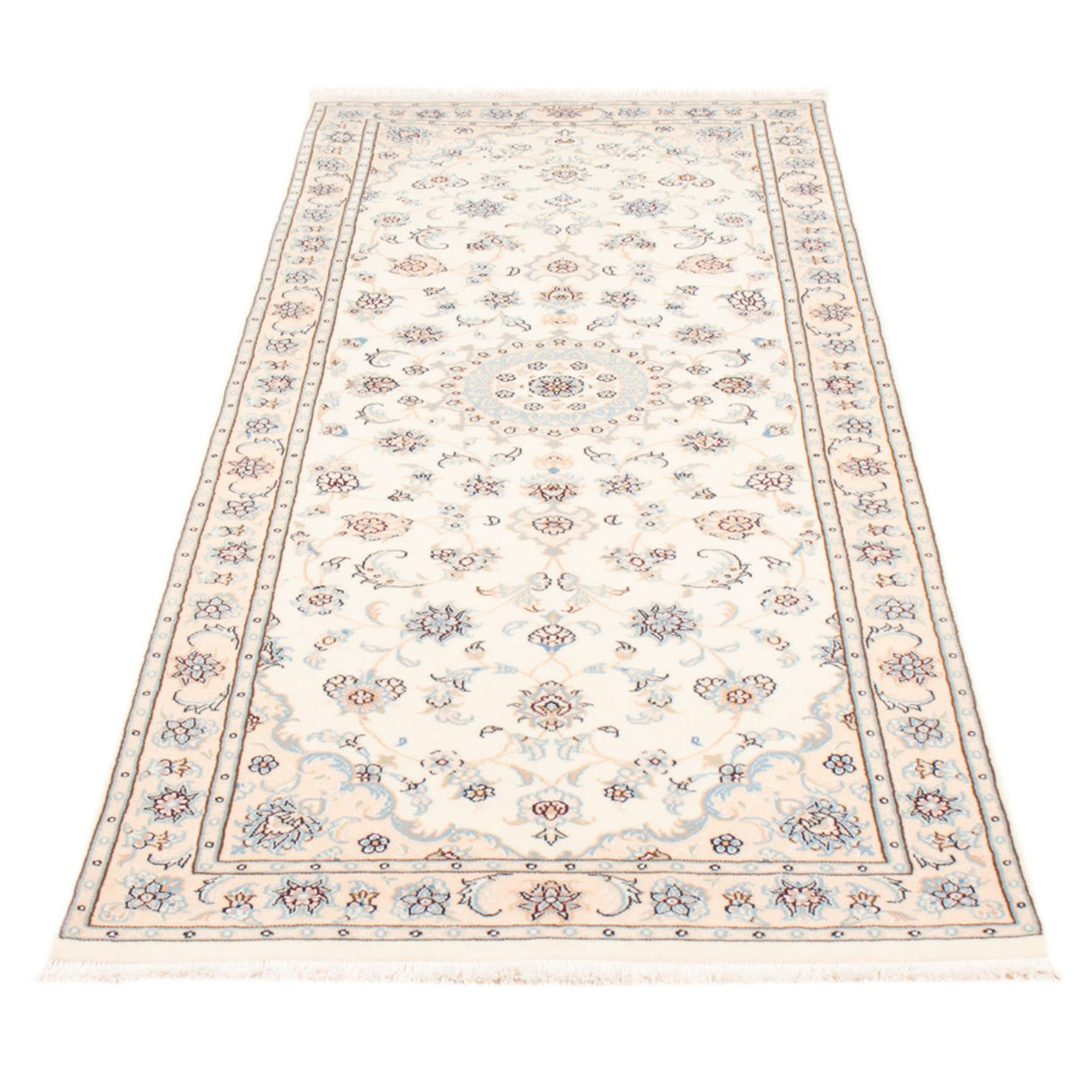 Tapis de couloir Tapis persan - Nain - Royal - 212 x 80 cm - crème