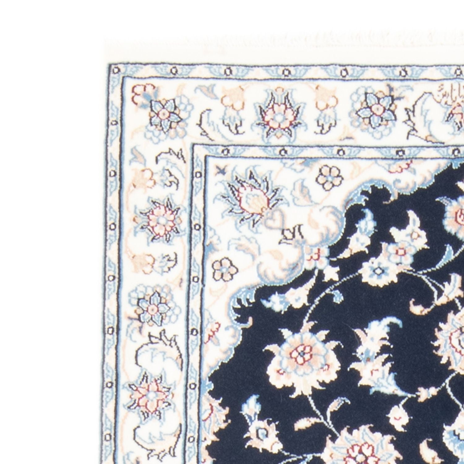 Tapis de couloir Tapis persan - Nain - Royal - 194 x 82 cm - bleu foncé