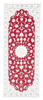 Tapis de couloir Tapis persan - Nain - Royal - 202 x 80 cm - rouge