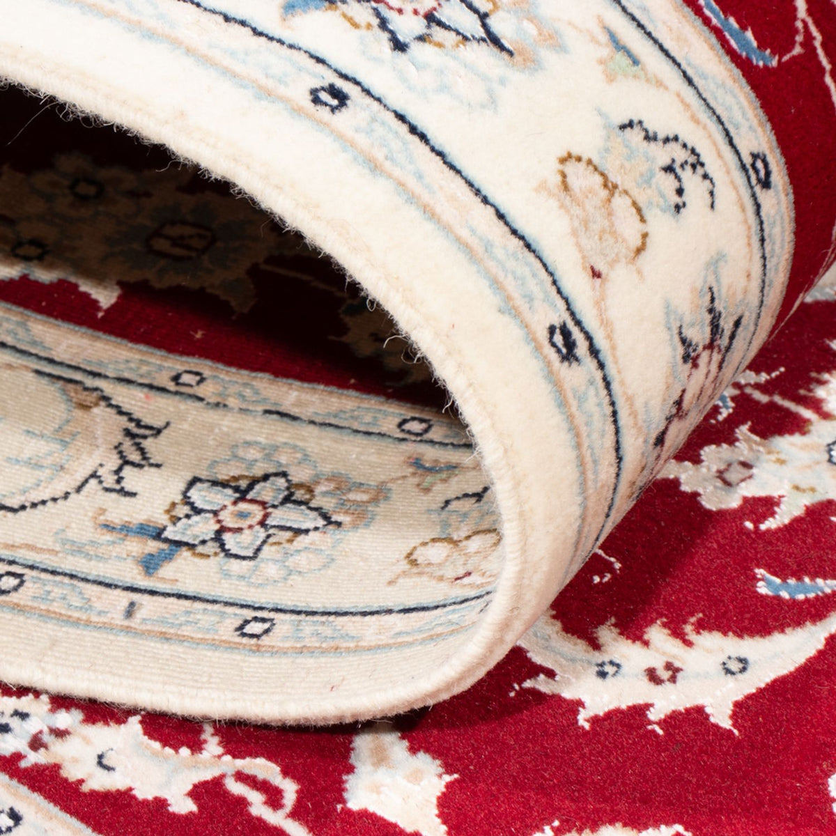 Tapis de couloir Tapis persan - Nain - Royal - 202 x 80 cm - rouge