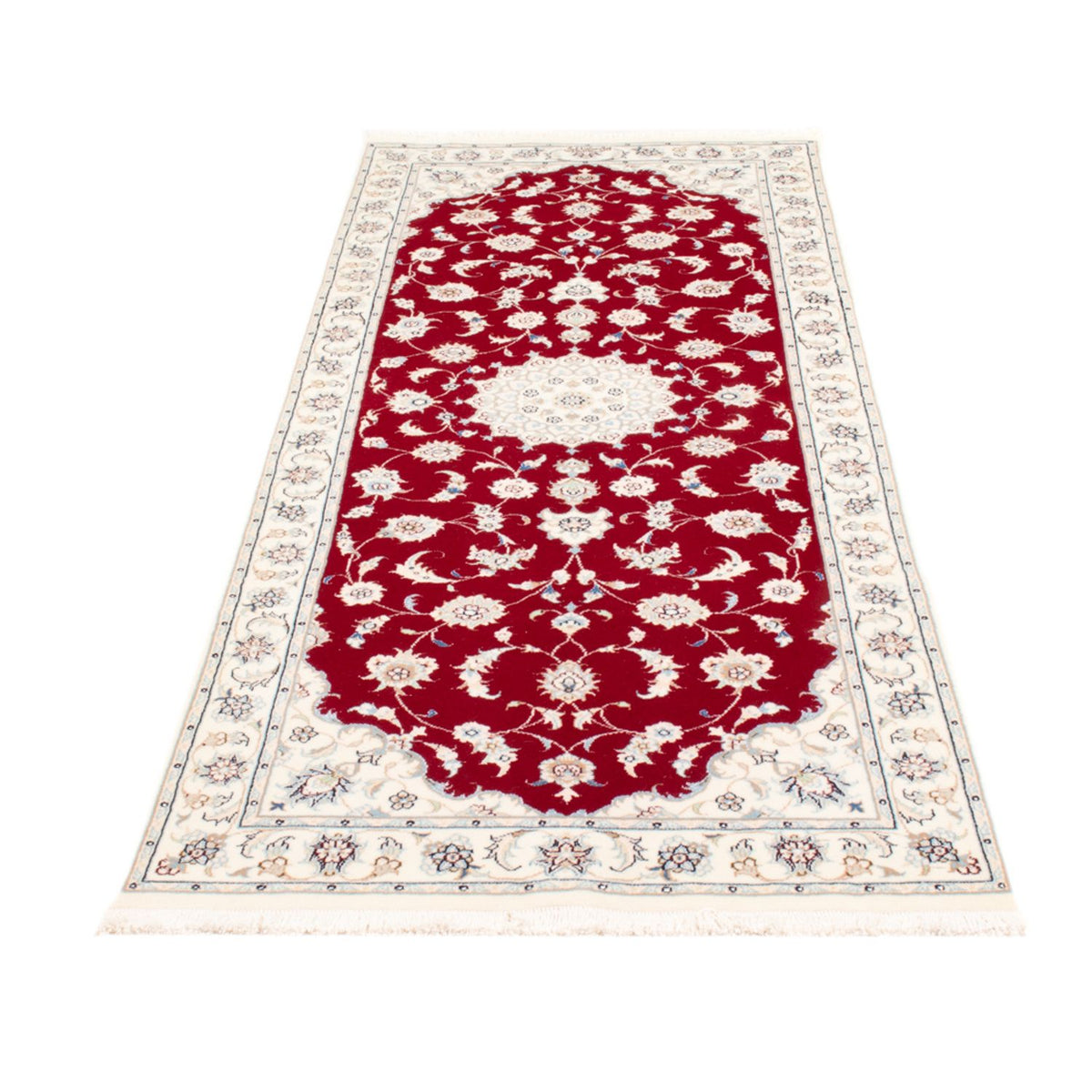 Tapis de couloir Tapis persan - Nain - Royal - 202 x 80 cm - rouge