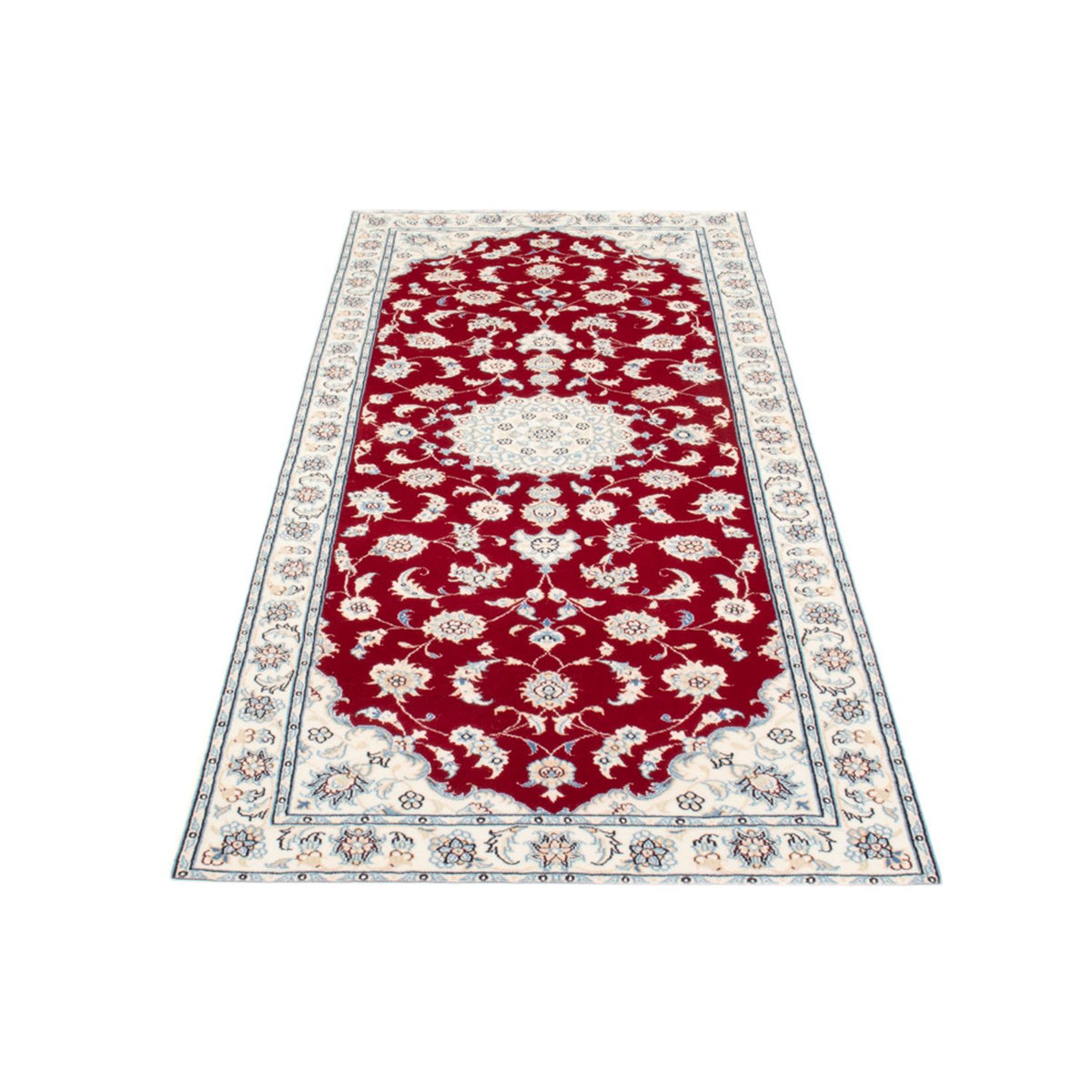 Tapis de couloir Tapis persan - Nain - Royal - 204 x 80 cm - rouge