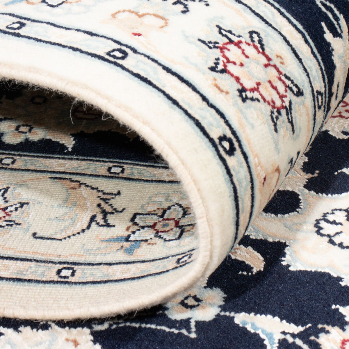 Tapis de couloir Tapis persan - Nain - Royal - 200 x 80 cm - bleu foncé