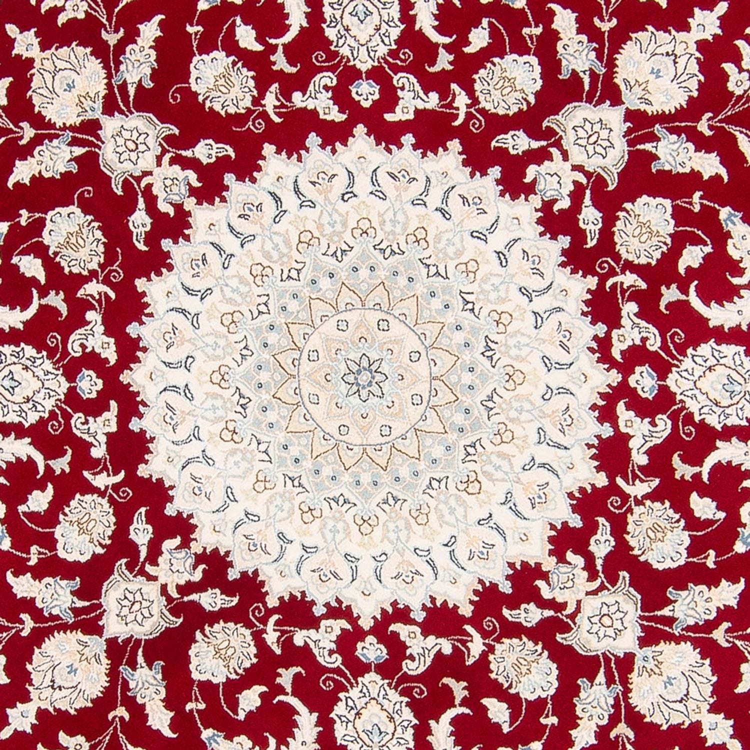 Tapis persan - Nain ronde  - 200 x 200 cm - rouge