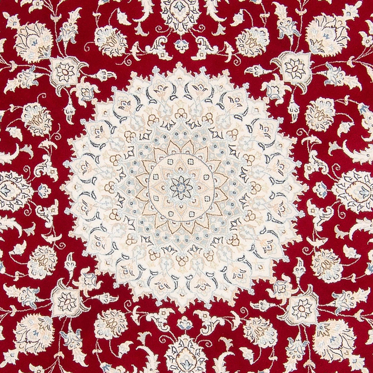 Tapis persan - Nain ronde  - 200 x 200 cm - rouge