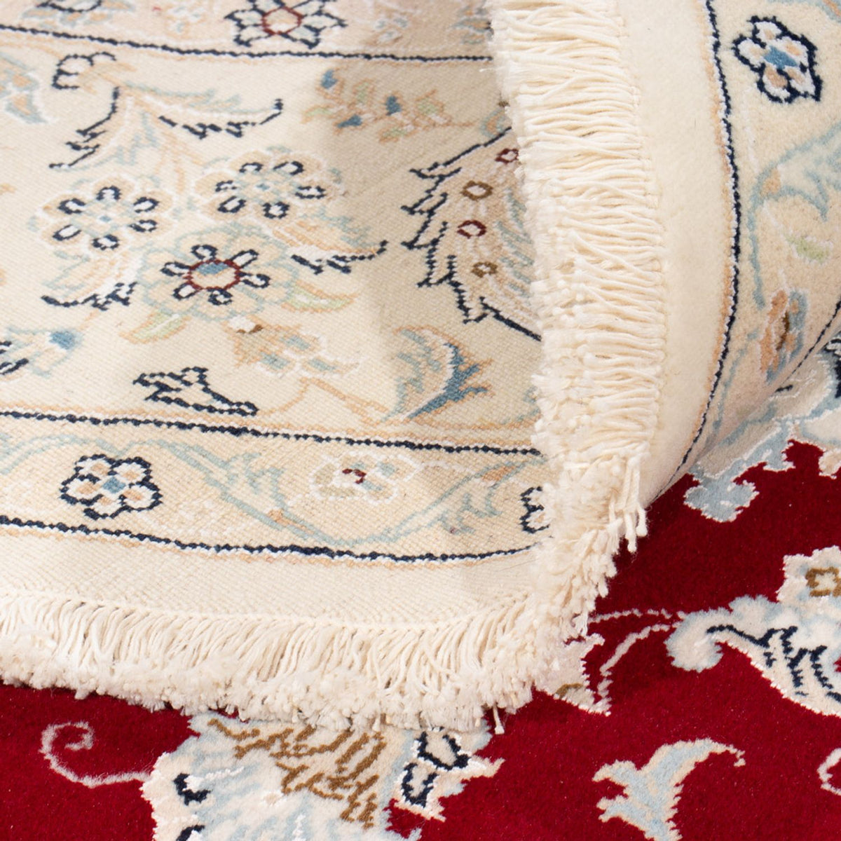 Tapis persan - Nain ronde  - 200 x 200 cm - rouge