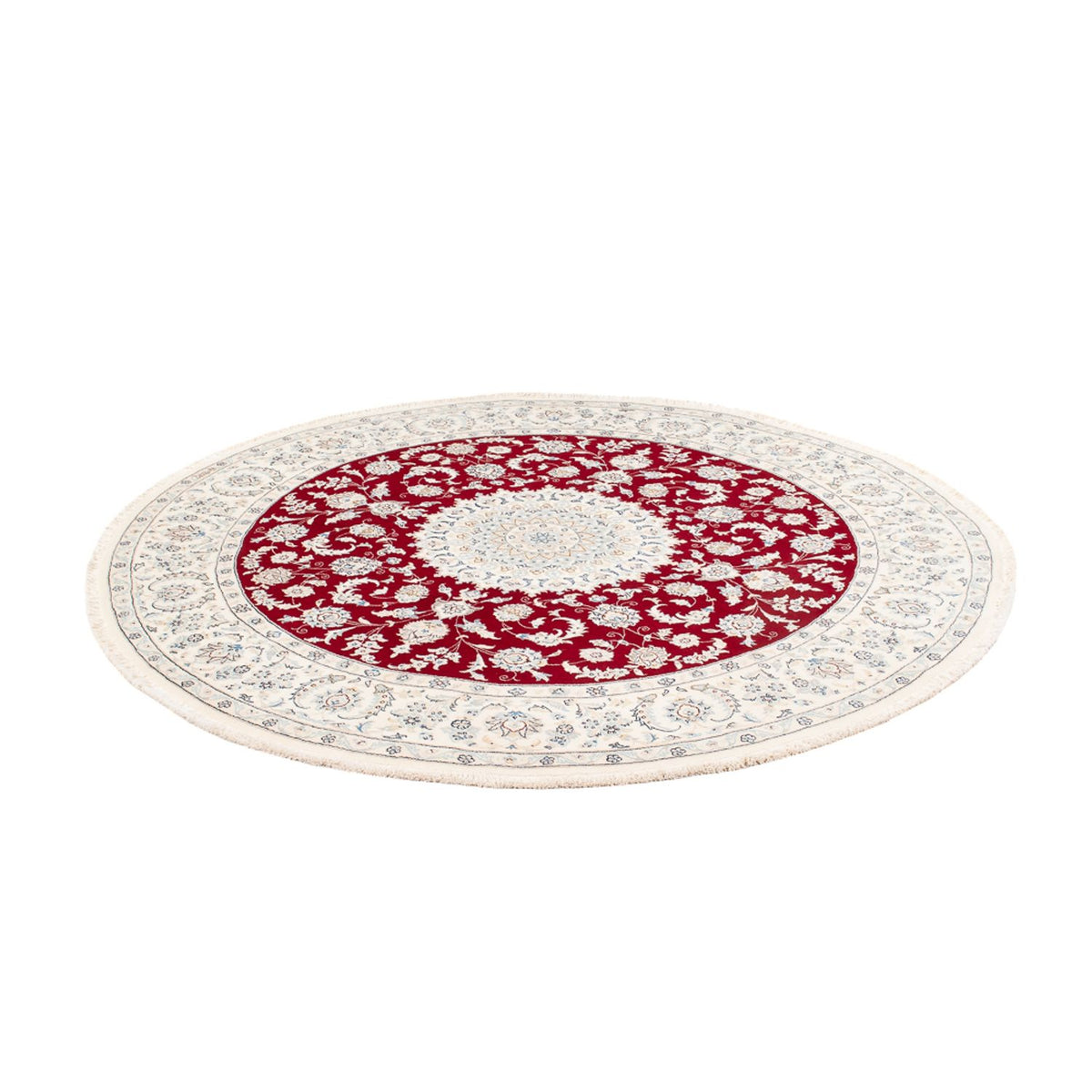 Tapis persan - Nain ronde  - 200 x 200 cm - rouge