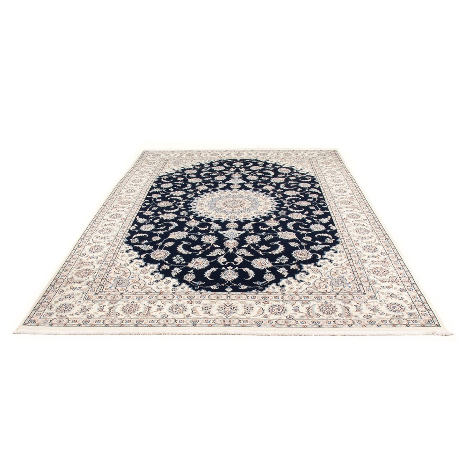 Tapis persan - Nain - Premium - 296 x 196 cm - bleu foncé