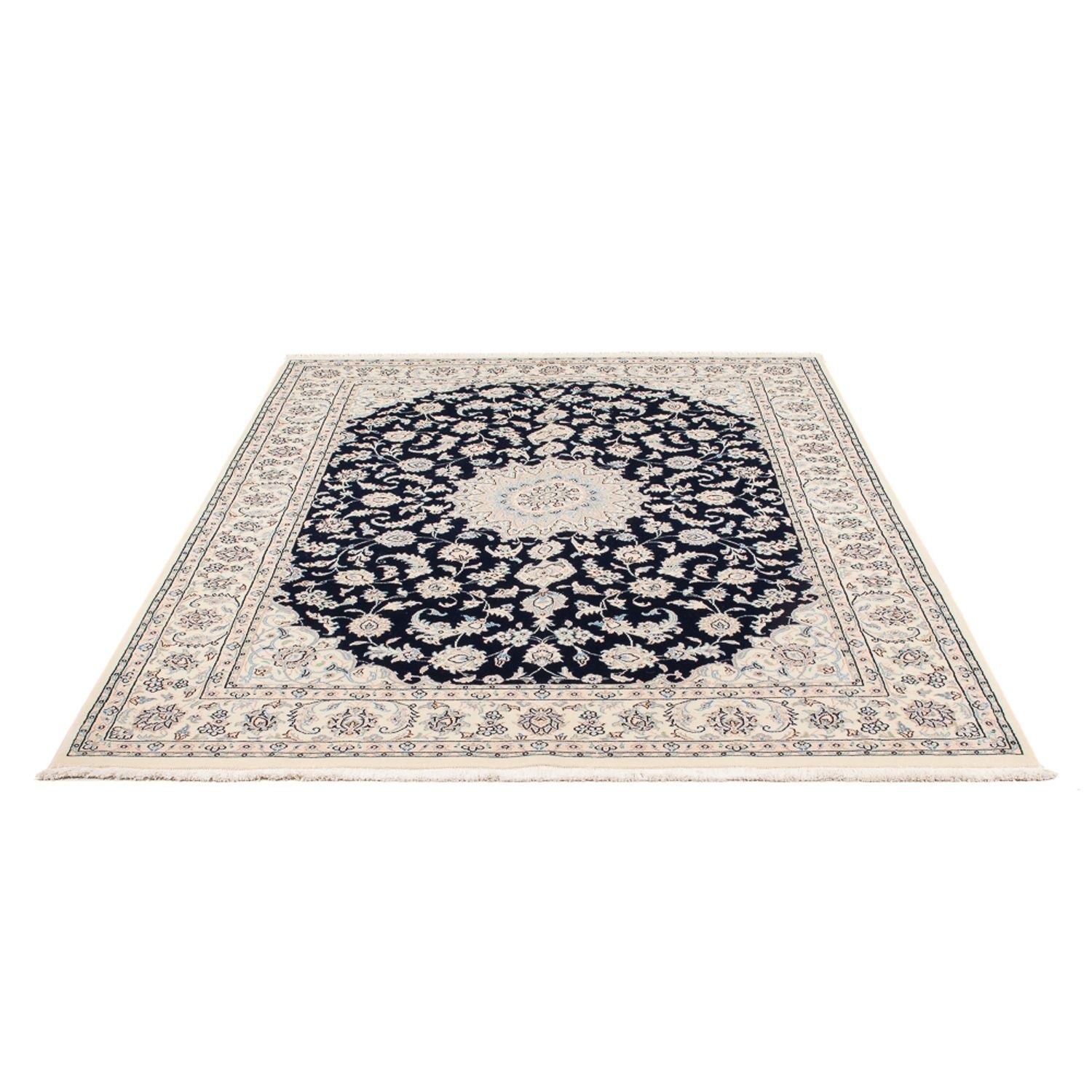 Tapis persan - Nain - Premium - 205 x 148 cm - bleu foncé