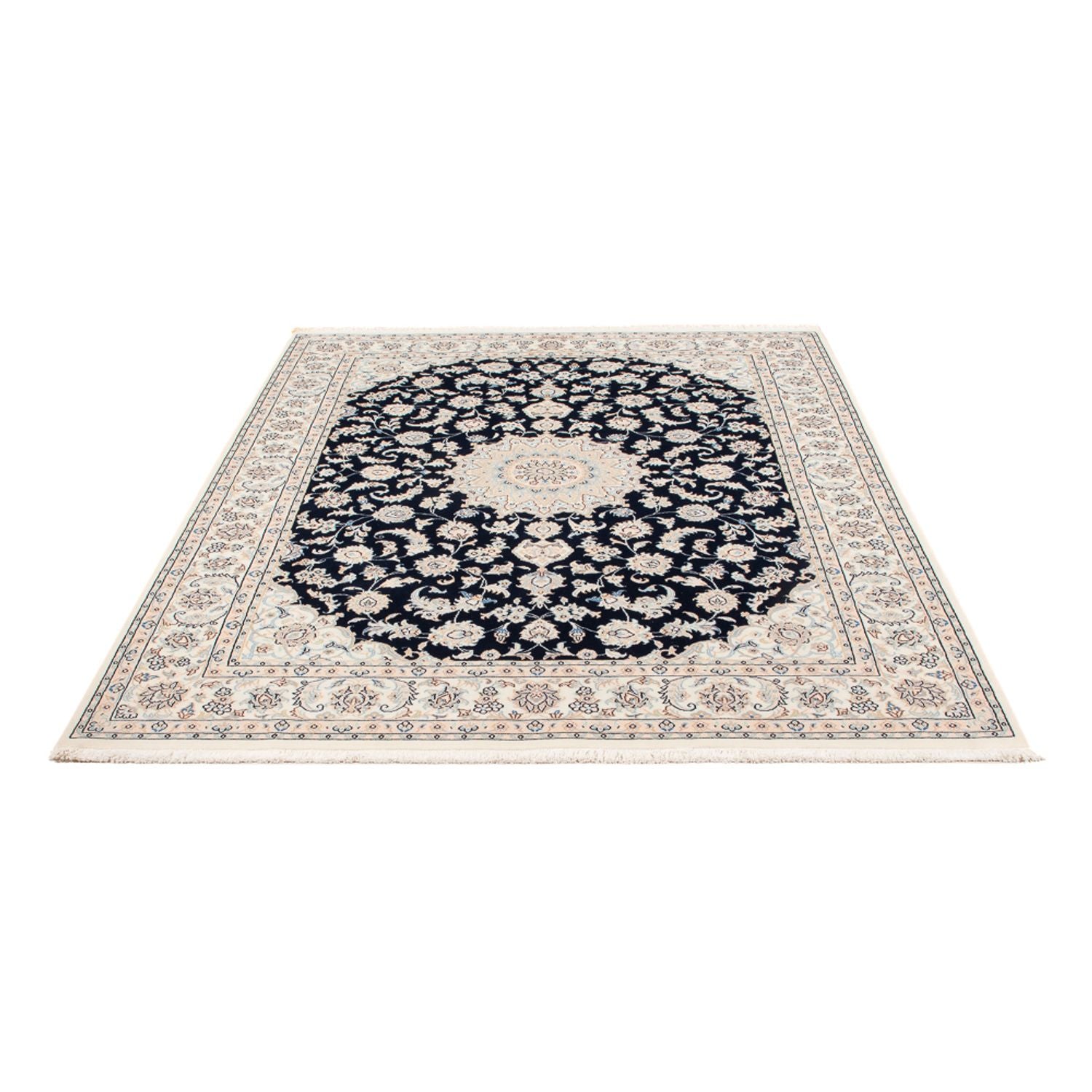 Tapis persan - Nain - Premium - 198 x 150 cm - bleu foncé