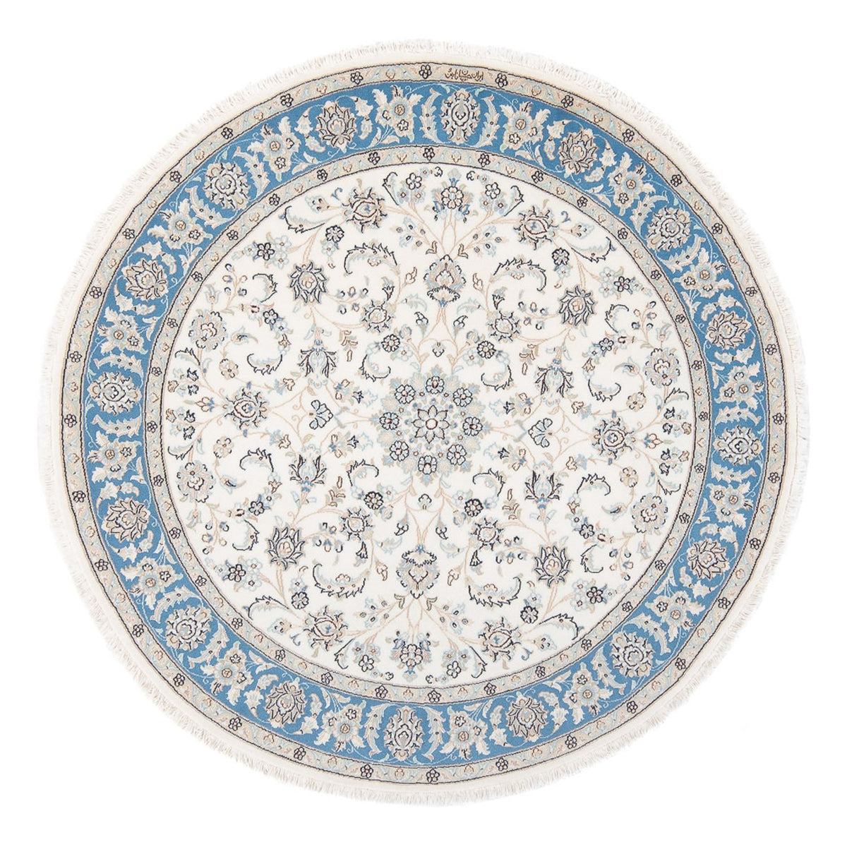 Tapis persan - Nain - Premium ronde  - 148 x 149 cm - crème