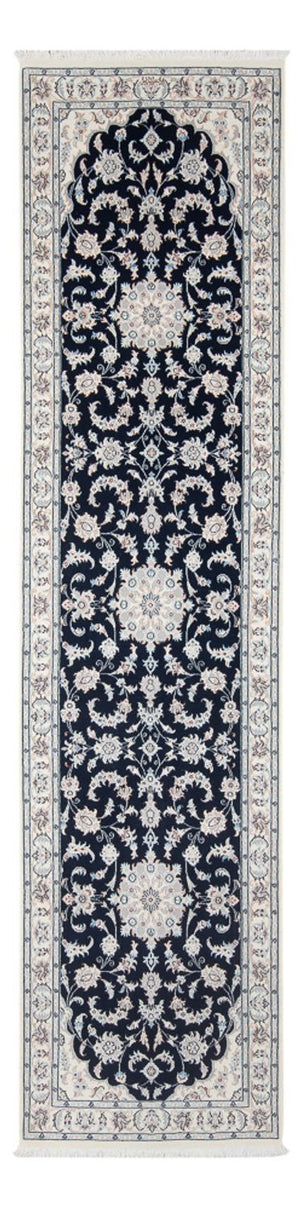 Tapis de couloir Tapis persan - Nain - Premium - 296 x 81 cm - bleu foncé
