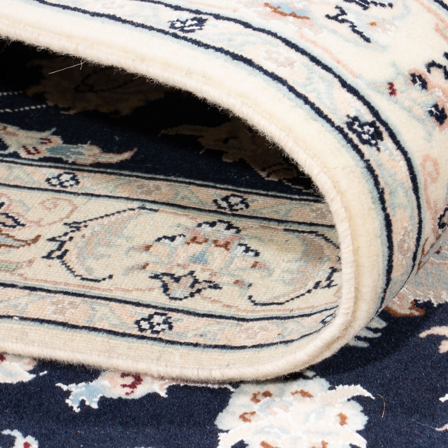 Tapis de couloir Tapis persan - Nain - Premium - 296 x 81 cm - bleu foncé