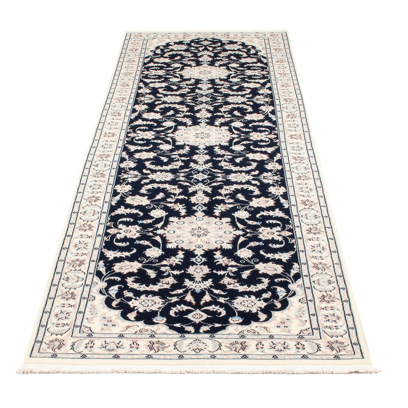 Tapis de couloir Tapis persan - Nain - Premium - 296 x 81 cm - bleu foncé