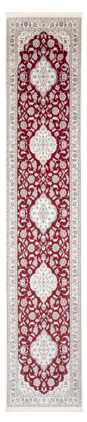 Tapis de couloir Tapis persan - Nain - Premium - 390 x 89 cm - rouge